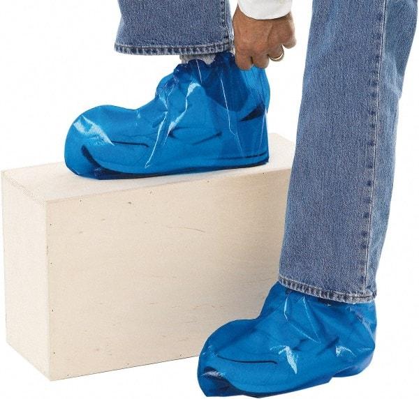 PolyConversions - Size M, Polyolefin, Non-Skid Shoe Cover - Blue, Chemical Resistant - USA Tool & Supply