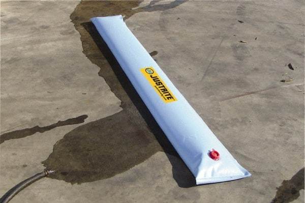 Justrite - 10' Long x 3/4' Wide, PVA Boom/Drain Dam - Light Blue, Use to Stop Contaminated Groundwater From Going Down the Drain - USA Tool & Supply