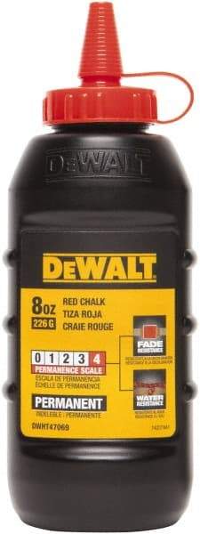 DeWALT - 8 oz Container Chalk Refill - Permanent Red - USA Tool & Supply