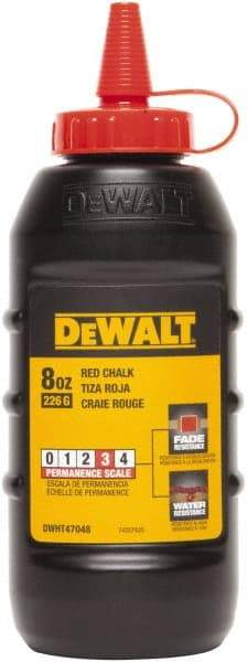 DeWALT - 8 oz Container Chalk Refill - Red - USA Tool & Supply