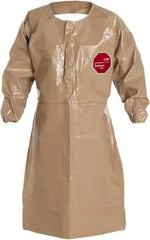 Dupont - Size 4XL, 44" Long, Coat Apron - Tychem CPF 3, 18 oz, Tan - USA Tool & Supply