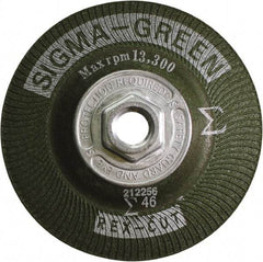 Rex Cut Product - 46 Grit, 4-1/2" Wheel Diam, Type 27 Depressed Center Wheel - Zirconia Alumina/Aluminum Oxide Blend - USA Tool & Supply