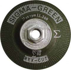 Rex Cut Product - 60 Grit, 4-1/2" Wheel Diam, Type 27 Depressed Center Wheel - Zirconia Alumina/Aluminum Oxide Blend - USA Tool & Supply