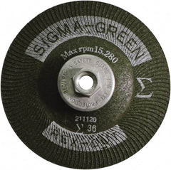 Rex Cut Product - 36 Grit, 4" Wheel Diam, Type 27 Depressed Center Wheel - Zirconia Alumina/Aluminum Oxide Blend - USA Tool & Supply