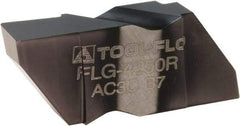 Tool-Flo - 4250FLG CB Grade AC50, 1/4" Cutting Width Carbide Grooving Insert - 1/4" Max Depth of Cut, Left Hand, 0.02 to 0.025" Corner Radius, AlTiN Finish - USA Tool & Supply