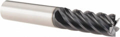 SGS - 1/2", 1-1/4" LOC, 1/2" Shank Diam, 3" OAL, 6 Flute, Solid Carbide Square End Mill - Single End, Ti-NAMITE-X Finish, Spiral Flute, 41° Helix, Centercutting, Right Hand Cut, Right Hand Flute, Series 51 - USA Tool & Supply