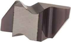 Tool-Flo - 3047FLR Grade AC3, 3/32" Cutting Width Carbide Grooving Insert - 0.18" Max Depth of Cut, Left Hand, 0.047" Corner Radius, AlTiN Finish - USA Tool & Supply