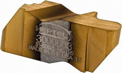 Hertel - 3062IR Grade HC120, 3.18mm Cutting Width Carbide Grooving Insert - 4.57mm Max Depth of Cut, Left Hand, 1/16" Corner Radius, TiN Finish - USA Tool & Supply