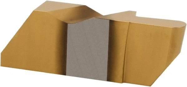 Hertel - 3031IRD Grade HC335, 1.57mm Cutting Width Carbide Grooving Insert - 1/8" Max Depth of Cut, Right Hand, 0.031" Corner Radius, TiN Finish - USA Tool & Supply