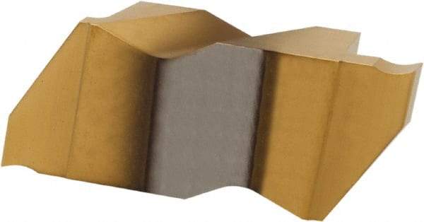 Hertel - 4125IGD K Grade HC120, 3.18mm Cutting Width Carbide Grooving Insert - 1/4" Max Depth of Cut, Left Hand, TiN Finish - USA Tool & Supply