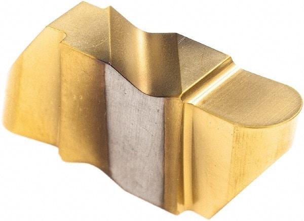 Hertel - 4125IR K Grade HC335, 6.35mm Cutting Width Carbide Grooving Insert - 6.35mm Max Depth of Cut, Right Hand, 1/8" Corner Radius, TiN Finish - USA Tool & Supply