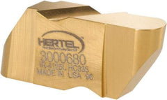 Hertel - 4125IR Grade HC335, 6.35mm Cutting Width Carbide Grooving Insert - 6.35mm Max Depth of Cut, Left Hand, 1/8" Corner Radius, TiN Finish - USA Tool & Supply