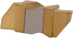 Hertel - 3062IR Grade HC120, 3.18mm Cutting Width Carbide Grooving Insert - 4.57mm Max Depth of Cut, Left Hand, 1/16" Corner Radius, TiN Finish - USA Tool & Supply