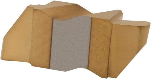 Hertel - 3031IR Grade HC120, 1.57mm Cutting Width Carbide Grooving Insert - 3.18mm Max Depth of Cut, Right Hand, 0.031" Corner Radius, TiN Finish - USA Tool & Supply