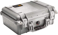 Pelican Products, Inc. - 13" Wide x 6-53/64" High, Clamshell Hard Case - Silver, Polyethylene - USA Tool & Supply