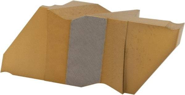 Hertel - 4125IG K Grade HC120, 3.18mm Cutting Width Carbide Grooving Insert - 6.35mm Max Depth of Cut, Left Hand, TiN Finish - USA Tool & Supply