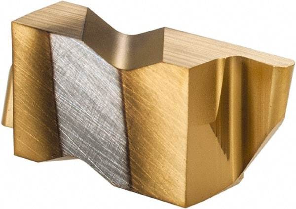 Hertel - 3031IR Grade HC120, 1.57mm Cutting Width Carbide Grooving Insert - 3.18mm Max Depth of Cut, Right Hand, 0.78mm Corner Radius, TiN Finish - USA Tool & Supply