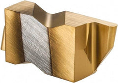 Hertel - 3031IR Grade HC120, 1.57mm Cutting Width Carbide Grooving Insert - 3.18mm Max Depth of Cut, Right Hand, 0.78mm Corner Radius, TiN Finish - USA Tool & Supply