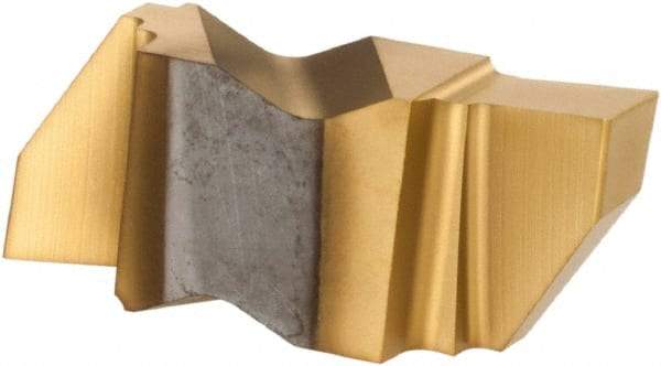 Hertel - 3125IGP Grade HC335, 3.18mm Cutting Width Carbide Grooving Insert - 4.57mm Max Depth of Cut, Right Hand, TiN Finish - USA Tool & Supply