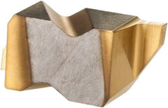 Hertel - 2031IGP Grade HC335, 0.79mm Cutting Width Carbide Grooving Insert - 1.27mm Max Depth of Cut, Right Hand, TiN Finish - USA Tool & Supply