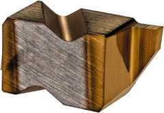 Hertel - 2031IGP Grade HC120, 0.79mm Cutting Width Carbide Grooving Insert - 1.27mm Max Depth of Cut, Right Hand, TiN Finish - USA Tool & Supply