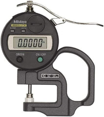 Mitutoyo - 0.47" Measurement, 0.01mm Resolution Electronic Thickness Gage - Accurate up to 0.001" - USA Tool & Supply