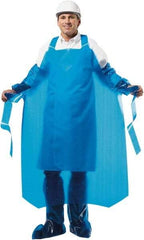 PolyConversions - 35" Wide x 55" Long x 8 mil Thick Chemical Resistant Bib Apron - Polyolefin, Blue, Waterproof, Resists Chemicals, Fats, Oils, Dry Particles, Liquid Splashes - USA Tool & Supply