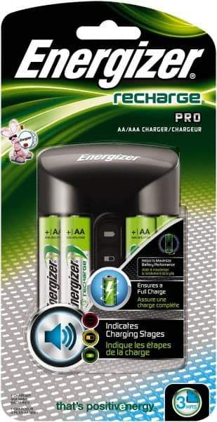 Energizer - 100 to 240 Volt Recharge Pro Charger - NiMH Compatible - USA Tool & Supply