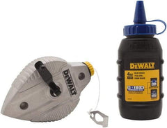 DeWALT - 100' Long Reel & Chalk Set - Blue, Includes 4 oz Blue Chalk - USA Tool & Supply