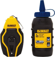 DeWALT - 30' Long Reel & Chalk Set - Blue, Includes 4 oz Blue Chalk - USA Tool & Supply