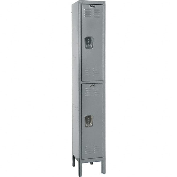 Hallowell - 2 Door, 2 Tier, Premium Wardrobe Lockers - USA Tool & Supply