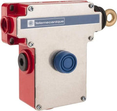 Telemecanique Sensors - 10 Amp, 2NO/2NC Configuration, Right Hand Operation, Rope Operated Limit Switch - Pushbutton Reset, Rope Pull, No Pilot Light, 300 VAC - USA Tool & Supply