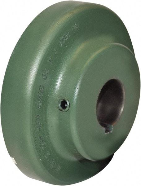 TB Wood's - 1-7/8" Max Bore Diam, 1/2" x 1/4" Keyway Width x Depth, 6-3/8" Hub, 9 Flexible Coupling Flange - 6-3/8" OD, 2-13/32" OAL, Cast Iron, Type S - USA Tool & Supply