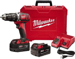 Milwaukee Tool - 18 Volt 1/2" Keyless Chuck Cordless Hammer Drill - 0 to 28,800 BPM, 0 to 1,800 RPM, Reversible - USA Tool & Supply