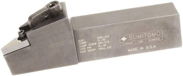 Sumitomo - MVJN, Right Hand Cut, -3° Lead Angle, 1" Shank Height x 1" Shank Width, Negative Rake Indexable Turning Toolholder - 6" OAL, VNMG 332 Insert Compatibility, Series Multi-Option - USA Tool & Supply
