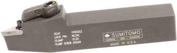 Sumitomo - MVVN, Neutral Cut, 17.5° Lead Angle, 1" Shank Height x 1" Shank Width, Negative Rake Indexable Turning Toolholder - 6" OAL, VNMG 432 Insert Compatibility, Series Multi-Option - USA Tool & Supply