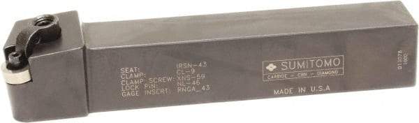 Sumitomo - MRGN, Right Hand Cut, 1-1/4" Shank Height x 1-1/4" Shank Width, Negative Rake Indexable Turning Toolholder - 6" OAL, RNMG 43 Insert Compatibility, Series Multi-Option - USA Tool & Supply