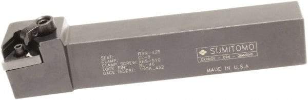 Sumitomo - MTGN, Right Hand Cut, 0° Lead Angle, 5/8" Shank Height x 5/8" Shank Width, Negative Rake Indexable Turning Toolholder - 4-1/2" OAL, TNMG 322 Insert Compatibility, Series Multi-Option - USA Tool & Supply