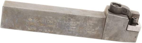 Sumitomo - MCRN, Left Hand Cut, 15° Lead Angle, 3/4" Shank Height x 3/4" Shank Width, Positive Rake Indexable Turning Toolholder - 4-1/2" OAL, CNMG 432 Insert Compatibility, Series Multi-Option - USA Tool & Supply