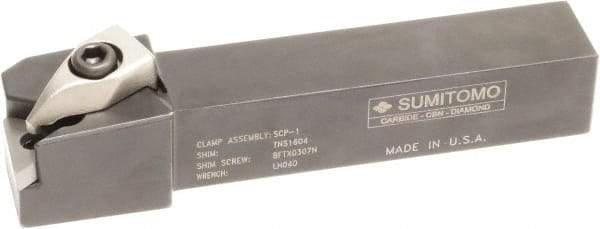 Sumitomo - DTFN, Right Hand Cut, 91° Lead Angle, 3/4" Shank Height x 3/4" Shank Width, Indexable Turning Toolholder - 4-1/2" OAL, TNMG 33 Insert Compatibility, Series Dual Clamp - USA Tool & Supply