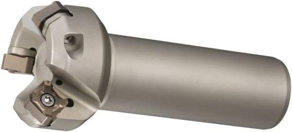 Sumitomo - 45° Lead Angle, 2.567" Max Cut Diam, 2" Min Cut Diam, Indexable Chamfer and Angle End Mill - 4 Inserts, ONMT, SNMT, XNET Insert Style, 3.97" Overall Length, Through Coolant, Straight Shank - USA Tool & Supply