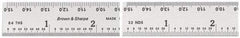 TESA Brown & Sharpe - 6" Long, 1/100, 1/10" and 0.5, 1mm Graduation, Rigid Steel Rule - Decimal/Metric Graduation Style, 3/4" Wide, Silver, Satin Chrome Finish - USA Tool & Supply