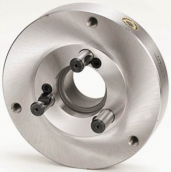 Bison - Adapter Back Plate for 12-1/2" Diam Self Centering Lathe Chucks - D1-11 Mount, 4.055" Through Hole Diam, 7.086mm ID, 12.4" OD, 1.77" Flange Height, Steel - USA Tool & Supply