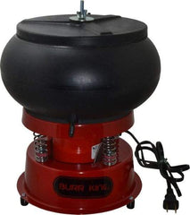 Burr King - 0.1 Cu Ft, 1/30 hp, Vibratory Tumbler - Flow Through Drain - USA Tool & Supply