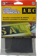 C.H. Hanson - 2 Inch Characters, PVC Plastic Stencil Set - 46 Pieces - USA Tool & Supply