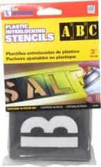 C.H. Hanson - 3 Inch Characters, PVC Plastic Stencil Set - 46 Pieces - USA Tool & Supply
