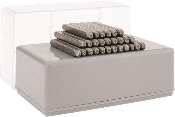 C.H. Hanson - 27 Piece, 1/8" Character Steel Stamp Set - Letters, Standard - USA Tool & Supply