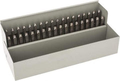 C.H. Hanson - 36 Piece, 3/32" Character Steel Stamp Set - Letters & Figures, Standard - USA Tool & Supply