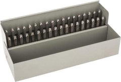 C.H. Hanson - 36 Piece, 1/8" Character Steel Stamp Set - Letters & Figures, Standard - USA Tool & Supply