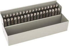 C.H. Hanson - 36 Piece, 1/4" Character Steel Stamp Set - Letters & Figures, Standard - USA Tool & Supply